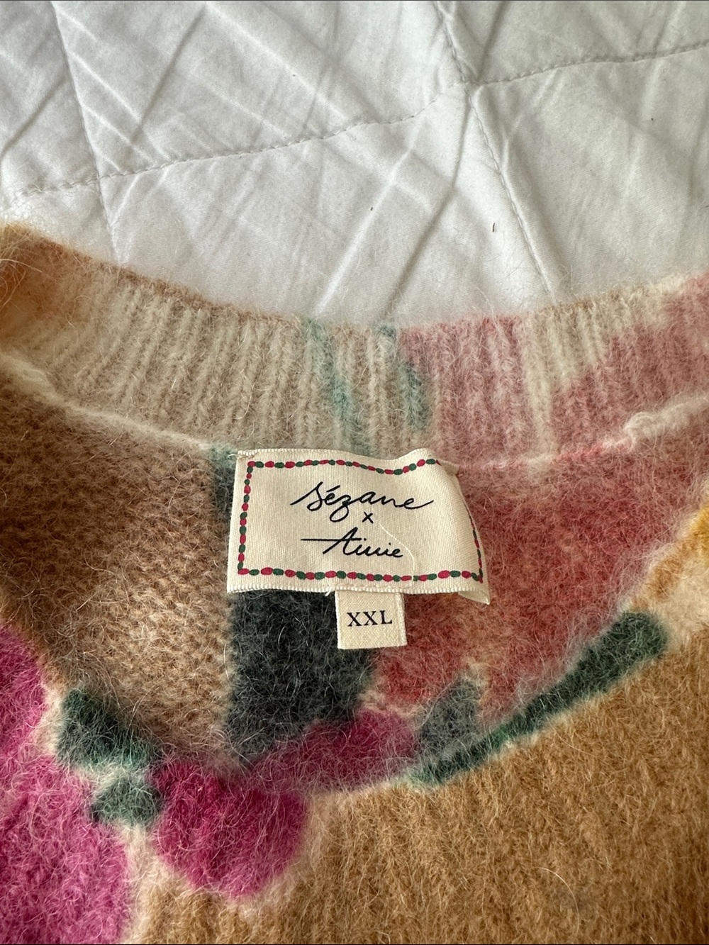 NWOT SEZANE Floral Sezane Sweater in Camel gorgeous print Sezane sweater - Picture 2 of 3